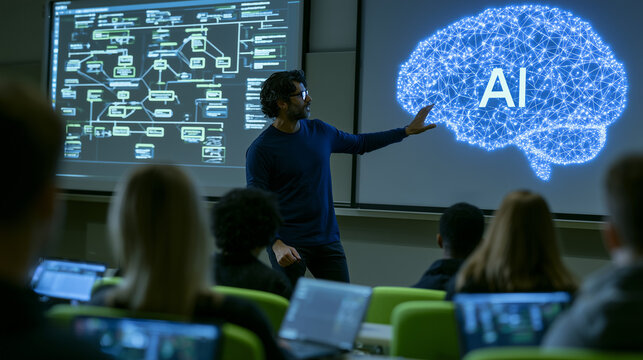 AI Technology Seminar with Presenter and Audience