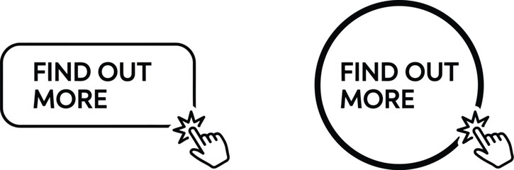 Find Out More Sign vector illustration featuring informational banner call to action button marketing promotion business communication and web interface design © Rashed