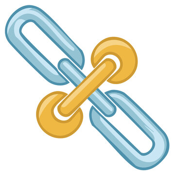 Vector icon of a broken link or unlink symbol with two interlocked chains