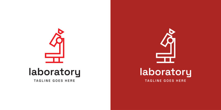 Modern Research Laboratory Logo Template with Science Icon