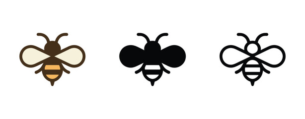 Bee Icon, Honey Bee Vector Illustration for Nature Agriculture Pollination Organic Farming Logo Design © MD MILON MIAH