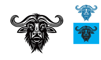 Fototapeta premium bison head logo silhouette of strong wild bison head vector illustration