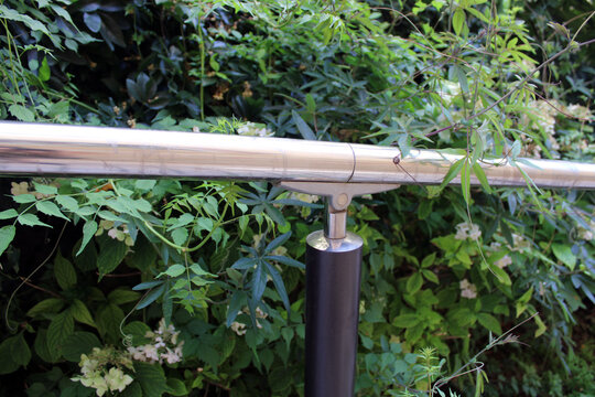 Garde-corps avec main courante en acier inoxydable noir et gris, balustrade pour rampe d'escalier