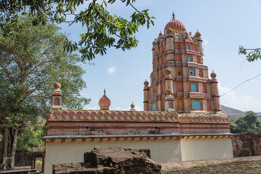 Ranjeshwar Temple, an ancient, culturally significant Lord Shiva temple. Famous for its Maratha history and ingenious traditional water management system. Pune, Maharashtra, India.