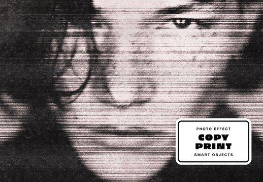 Copy Print Photo Effect For Poster And Print Design