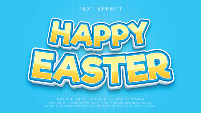 Happy easter 3d editable text effect