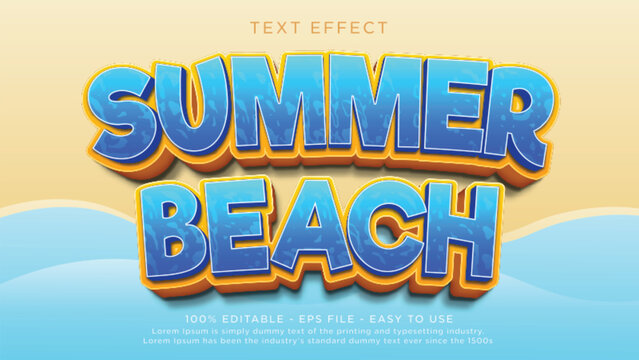 Summer beach editable text effect
