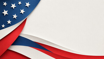 Fototapeta premium Patriotic Paper Cut Diagonal Ribbon Background