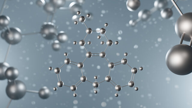 setiptiline molecular structure, 3d model molecule, antidepressant structural chemical formula view from a microscope
