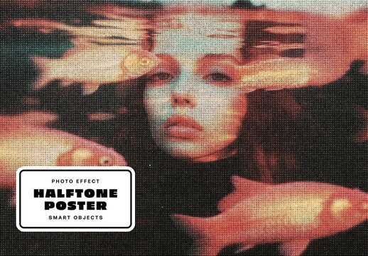 Halftone Poster Photo Effect For Print And Graphic Design