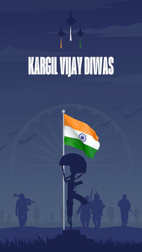 Kargil Diwas Blue and White Modern Greeting Poster Story