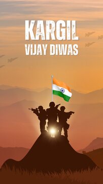 Kargil Diwas Brown and Orange Modern Greeting Poster Story