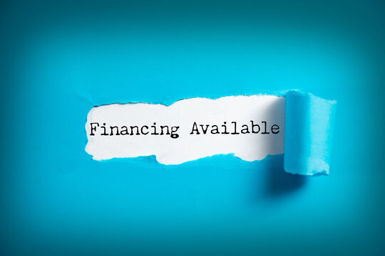 white card with  text financing available