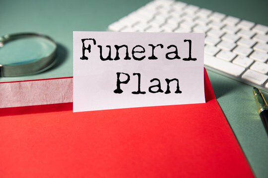Funeral Plan text on notepad page