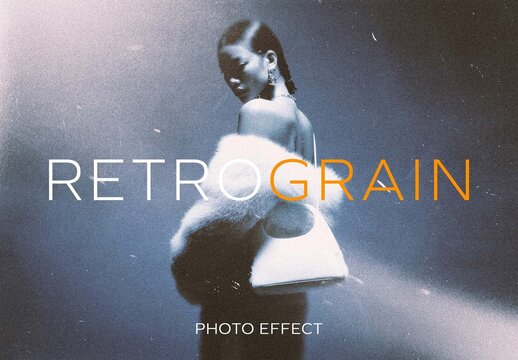 Retro Grain Photo Effect For Social Media And Poster Design