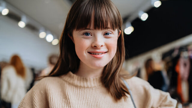 Portrait d'une jeune fille avec handicap