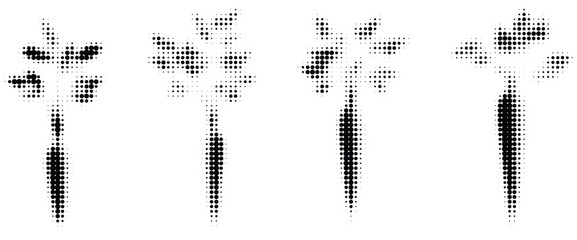 Fototapeta premium Halftone carrot vector set, abstract geometric dot pattern vegetable illustrations. Minimalist black and white pop art style elements for food branding, graphic design, social media and culinary 