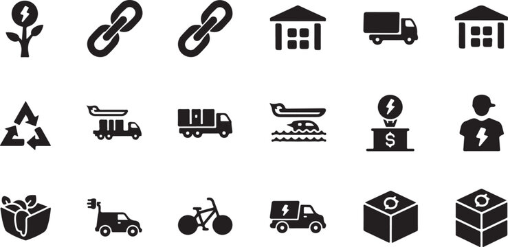 Black and white representing various professions activities and symbols of wealth and transportation
