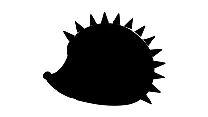 Fototapeta premium Simple clean flat vector line icon showing a curled hedgehog, useful for forest guides, pet care materials, or playful eco branding.