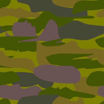 Seamless military camouflage pattern vector background for hunting apparel and army textile design
