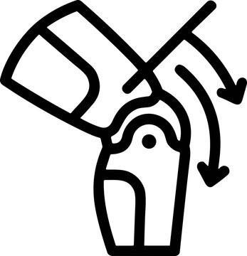 Knee Joint Flexion Icon: Medical Symbol of Movement and Pain