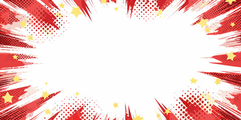 Comic explosion background dynamic red and yellow vector illustration © Roni