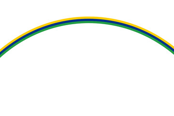 Obraz premium Editable three-color ribbon design template that can be customized into any country's national flag. Clean flowing ribbon shape with smooth curves, isolated on transparent or white background, modern 