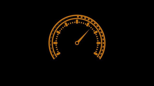 Animated Minimal Speed Gauge with Smooth Acceleration Indicator and Sleek Motion Graphics