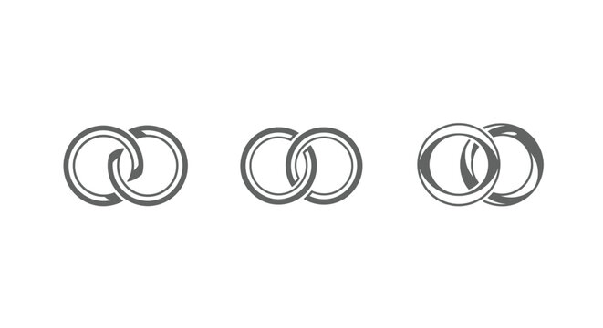 Three Interlocking Silver Rings Symbolizing Unity and Connection.