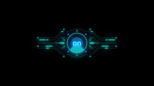Futuristic Digital Toggle Switch Interface Animation.