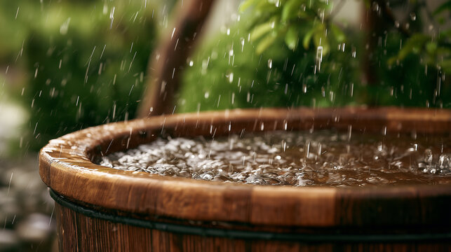 Rainwater Collection System with Water Storage Tank for Sustainable Water Conservation and Eco Friendly Living