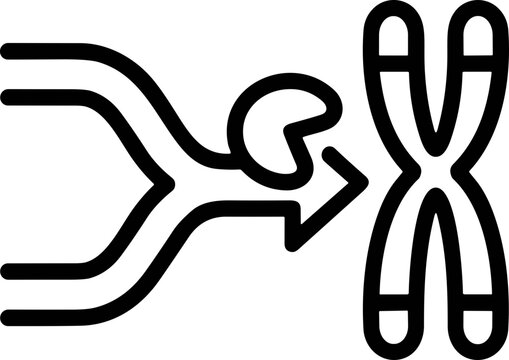DNA replication and chromosome formation icon, genetic engineering concept