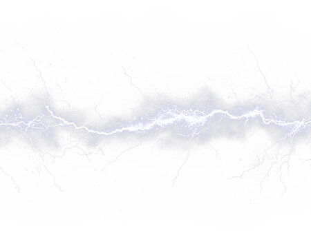 Electric depiction of lightning bolt across a textured, cloudy background
