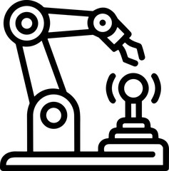 Robotic Arm and Joystick Icon: Automation, Technology, Control © r