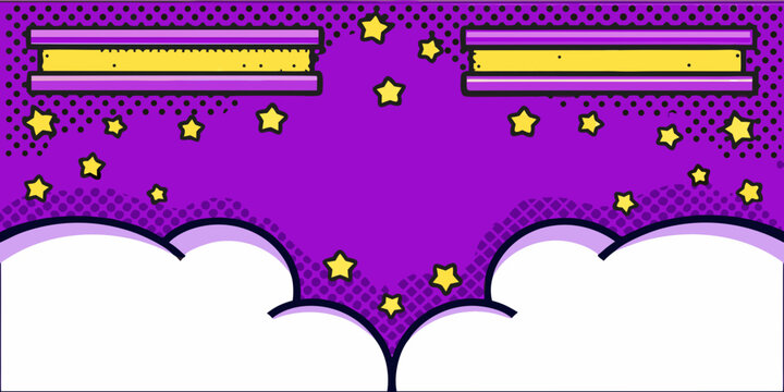 Speech Bubble Pattern With Stars Pop Art Style Illustration