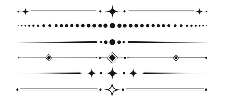Set of elegant decorative horizontal dividers and text separators