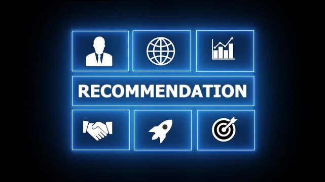 Business, Technology, Internet and network concept. " RECOMMENDATION " business and finance concept. compliance, and performance, often conducted by internal or external auditors. 4k video