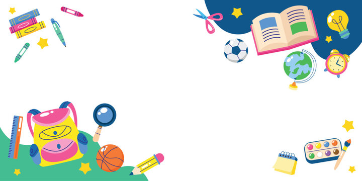 Fun back to school layout template vector background