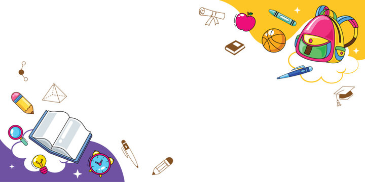 Back to school layout template vector background