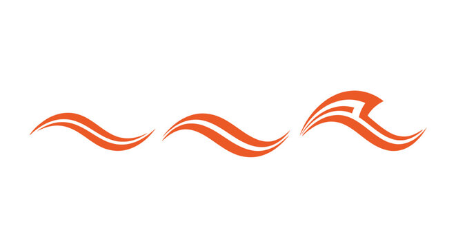 Smooth flowing orange wave design pattern.