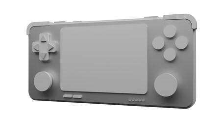 3d left view metal empty screen of portable game console illustration background  © Hary