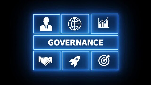 Business, Technology, Internet and network concept. " GOVERNANCE " business and finance concept. compliance, and performance, often conducted by internal or external auditors. 4k video