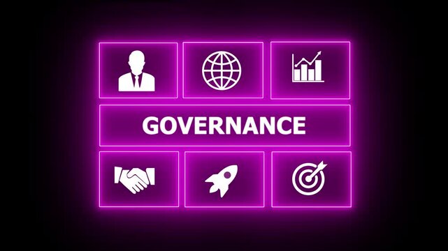Business, Technology, Internet and network concept. " GOVERNANCE " business and finance concept. compliance, and performance, often conducted by internal or external auditors. 4k video
