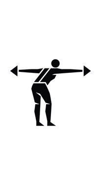 Silhouette of a man performing bent-over lateral raises with dumbbells, emphasizing shoulder strength and targeted muscle work.