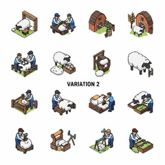Isometric hospital equipment and medical furniture set. © Syakilla