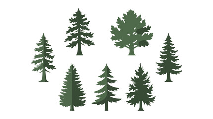 Obraz premium Assortment of green evergreen and deciduous trees