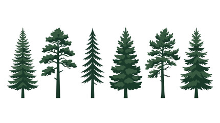 Obraz premium Assortment of pine tree silhouettes
