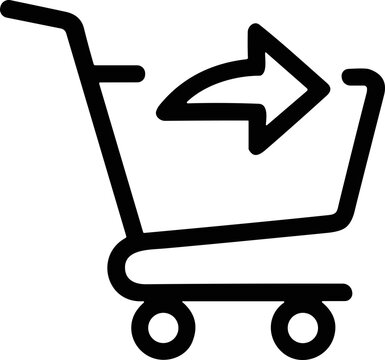 Shopping cart with return arrow icon, symbolizing online shopping returns and refunds