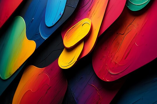 Colorful abstract hand holding yellow object
