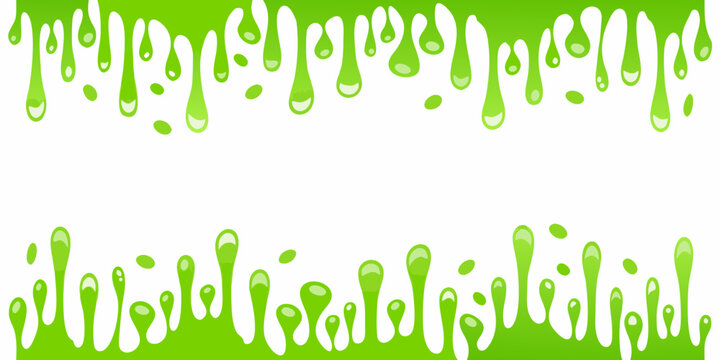 Green slime drips pattern on a white background